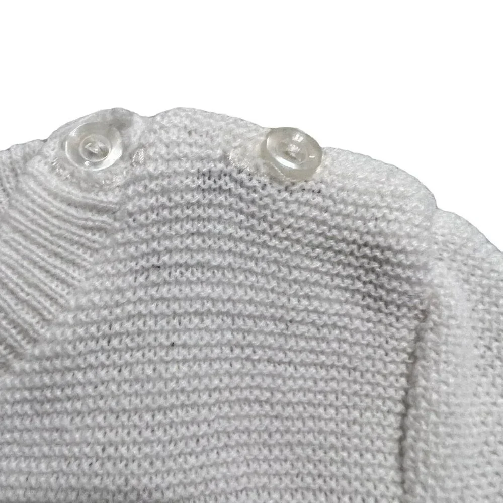 Vintage Friemanit L (6-12m) Fox Striped Sweater Bubble Romper